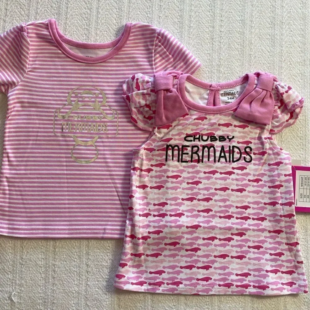CHUBBY MERMAID Baby 24M “Save the Manatees” Cute Tops